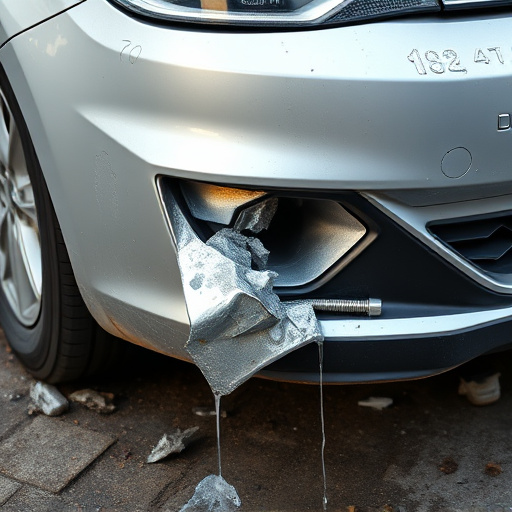damaged car bumper