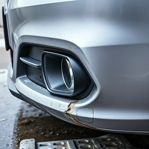 damaged car bumper