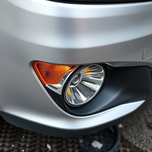 damaged car bumper