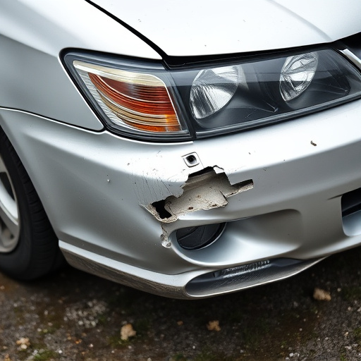 damaged car bumper