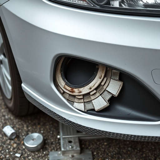 damaged car bumper
