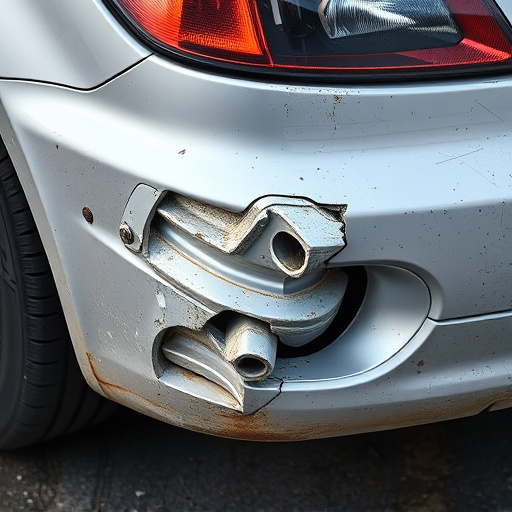 damaged car bumper