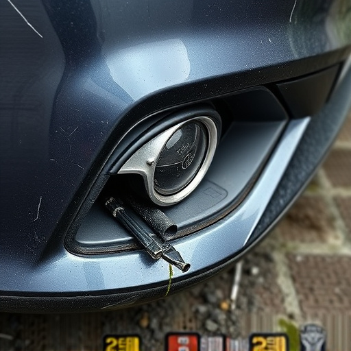damaged car bumper