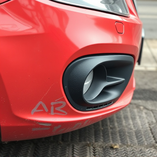 damaged car bumper
