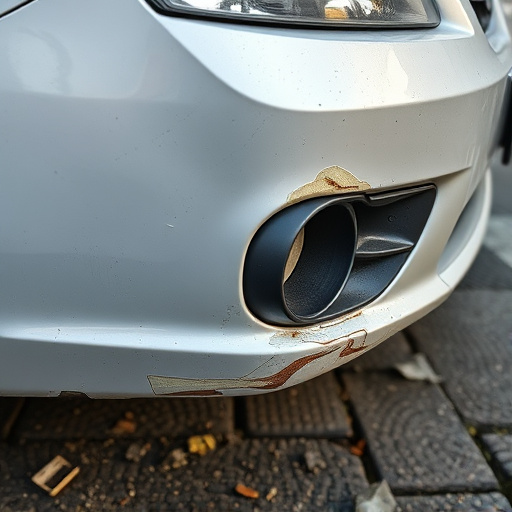 damaged car bumper