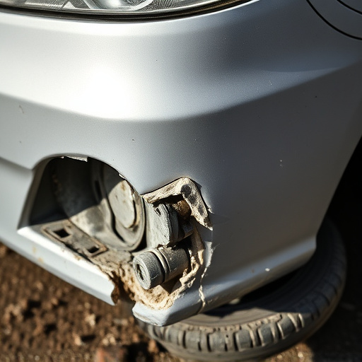 damaged car bumper