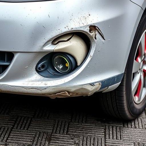 damaged car bumper