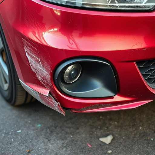 damaged car bumper