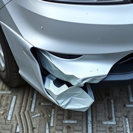 damaged car bumper