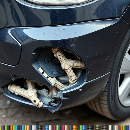 damaged car bumper