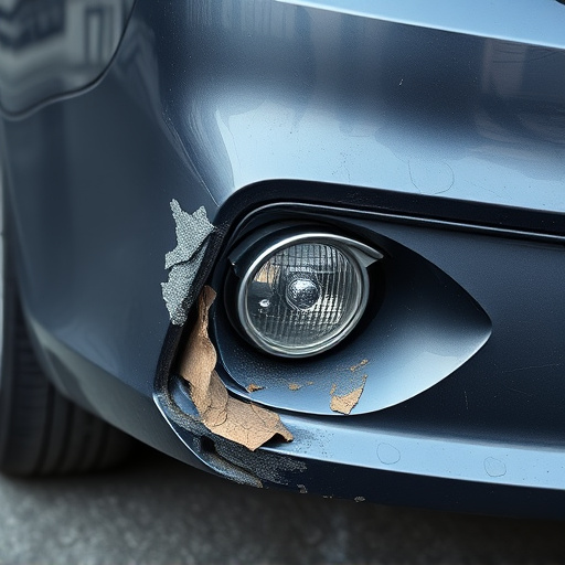 damaged car bumper