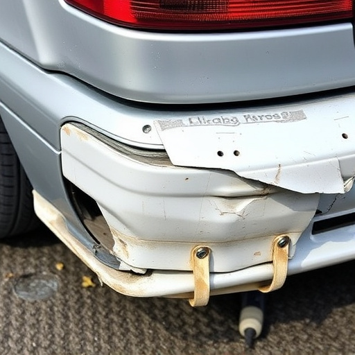damaged car bumper