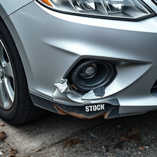 damaged car bumper
