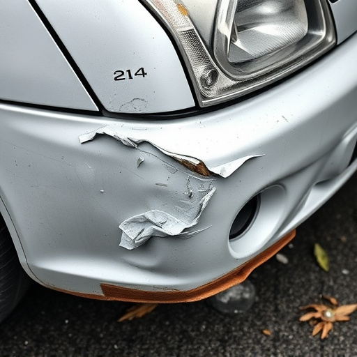 damaged car bumper