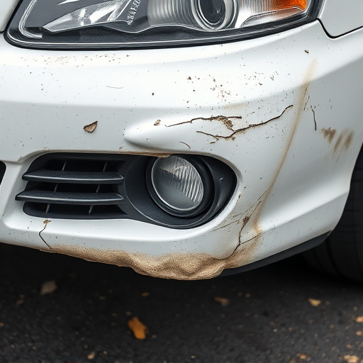 damaged car bumper