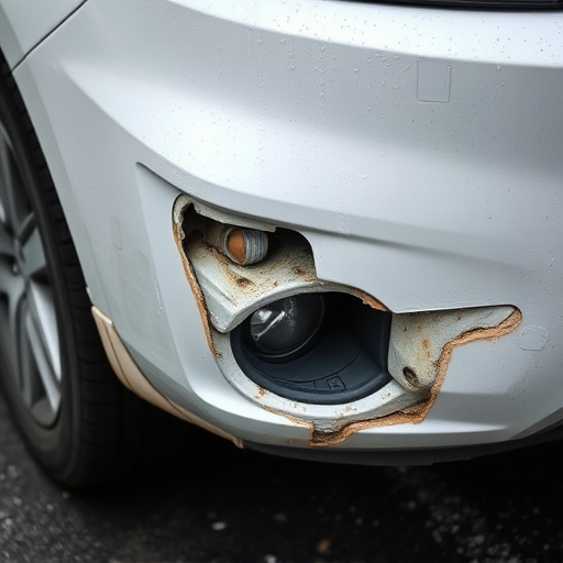 damaged car bumper