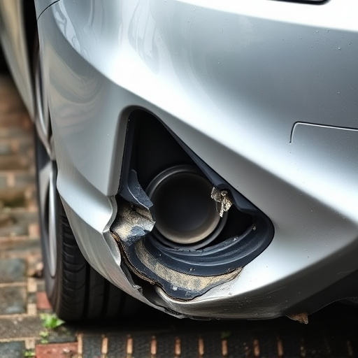 damaged car bumper