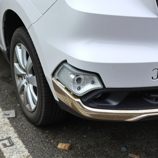 damaged car bumper