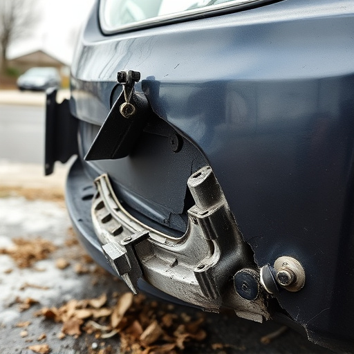 damaged car bumper