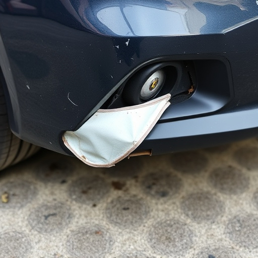 damaged car bumper