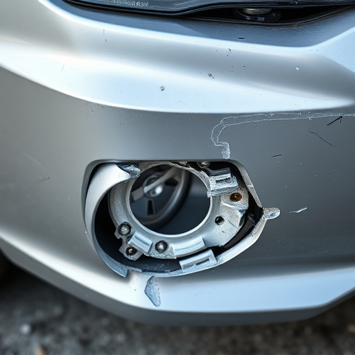 damaged car bumper