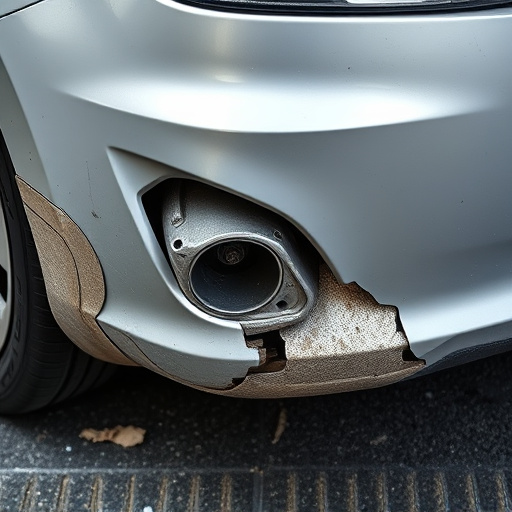 damaged car bumper