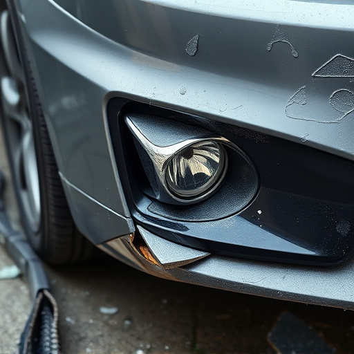 damaged car bumper