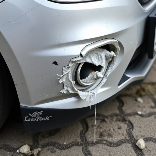 damaged car bumper