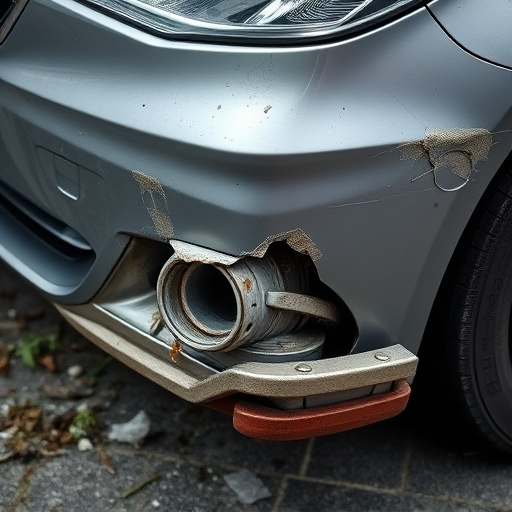 damaged car bumper
