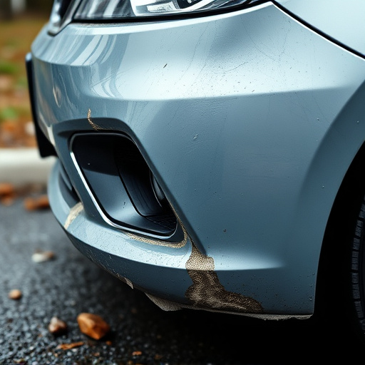 damaged car bumper