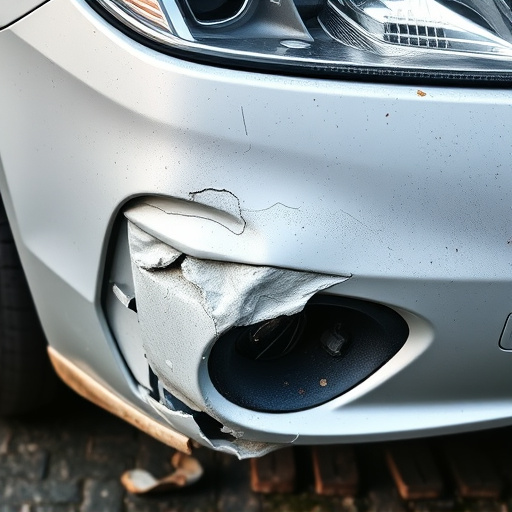 damaged car bumper