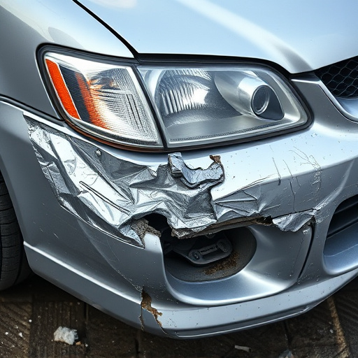 damaged car bumper