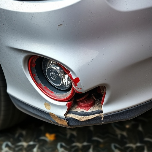 damaged car bumper