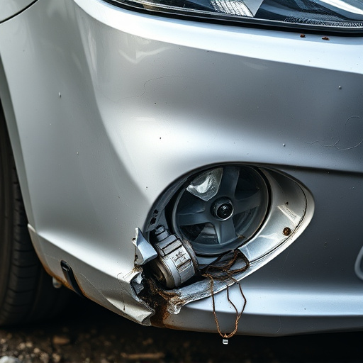 damaged car bumper