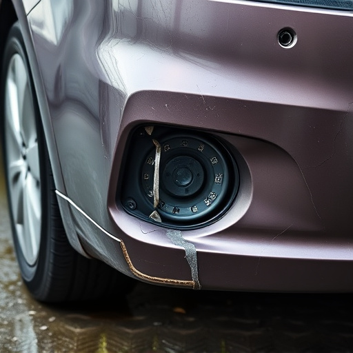 damaged car bumper
