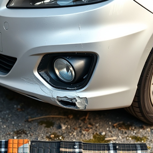 damaged car bumper