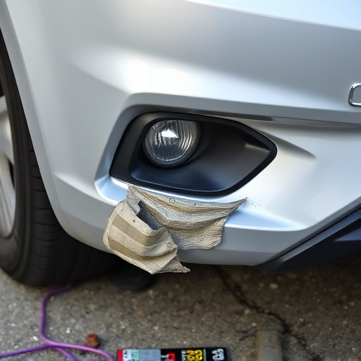 damaged car bumper