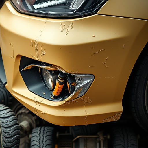 damaged car bumper