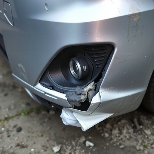 damaged car bumper