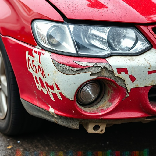 damaged car bumper
