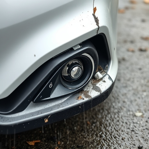 damaged car bumper