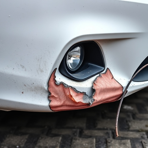 damaged car bumper