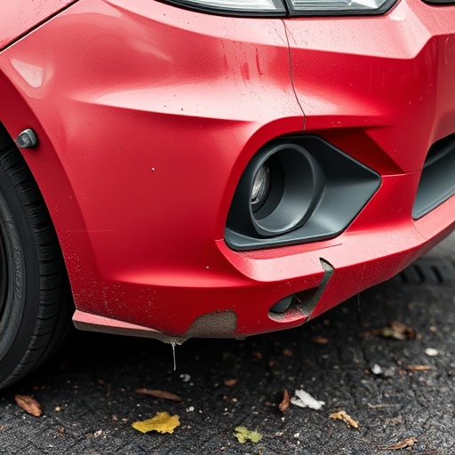 damaged car bumper