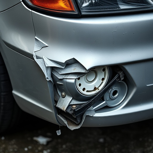 damaged car bumper
