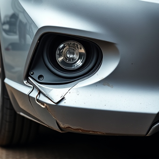 damaged car bumper