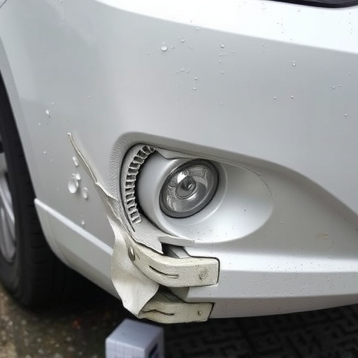 damaged car bumper