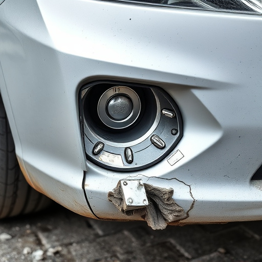damaged car bumper