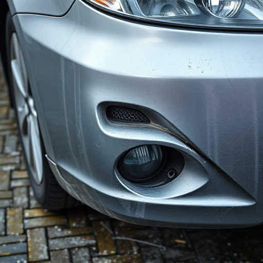 damaged car bumper