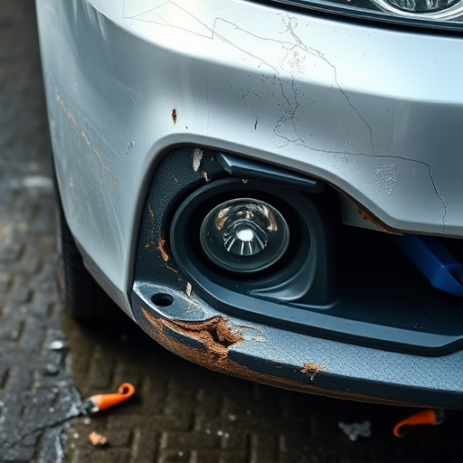 damaged car bumper