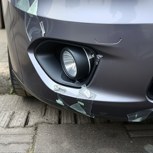 damaged car bumper